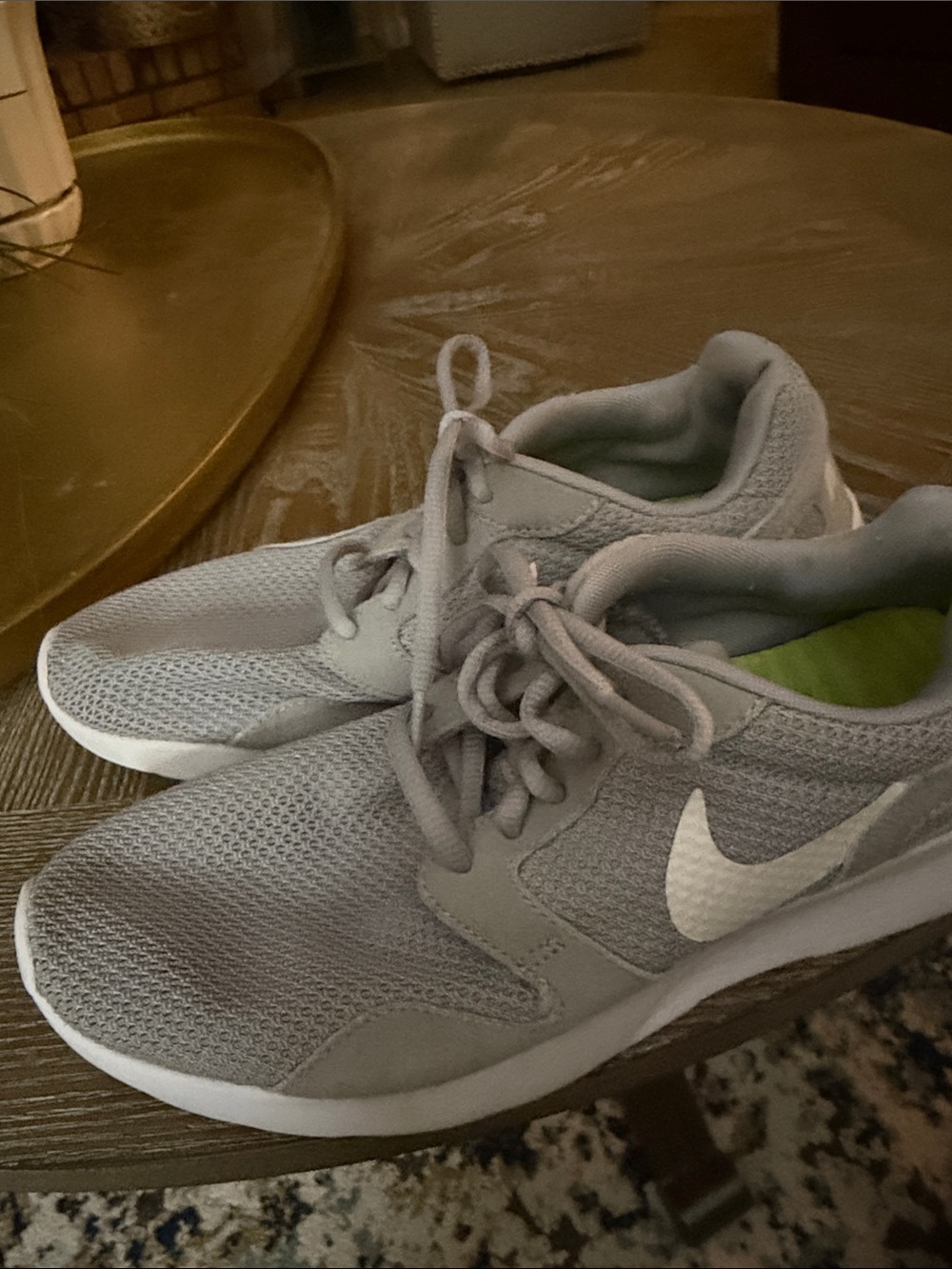 Nike Light Grey Mesh Sneakers with White Swoosh